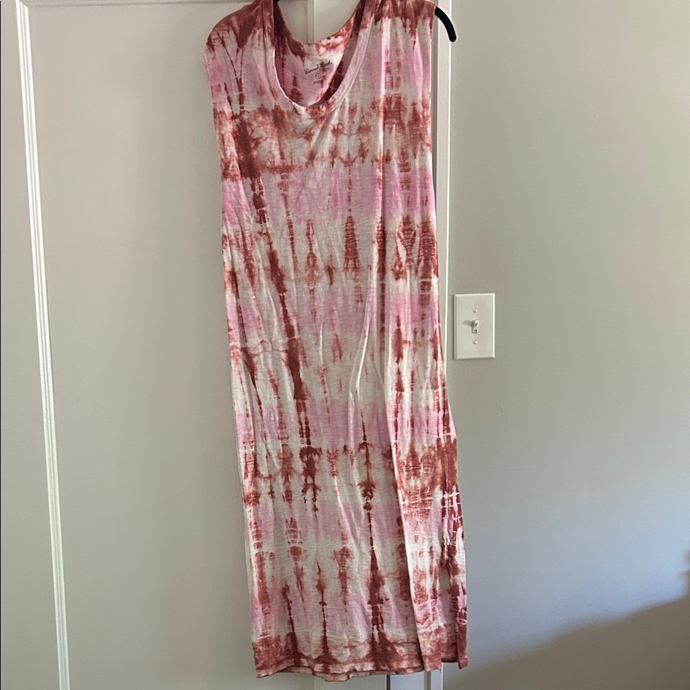 Universal Thread Pink and Brown Tie-Dye Maxi Dress